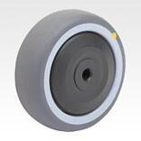 Polyamide wheels, electrically conductive, with polyurethane tread