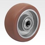 Heavy-duty wheels with polyurethane tread and aluminium wheel hub
