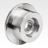 钢制导向辊轮，一端有法兰