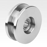 钢制导向辊轮，两端有法兰