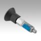 Indexing plungers ECO, steel or stainless steel with plastic mushroom grip and thread lock, no locking slot