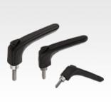 带外螺纹的塑料锁紧手柄，符合人体工学，不锈钢螺纹嵌入件