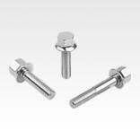 Stainless steel hexagon head bolts with collar for Hygienic USIT® seal and shim washers