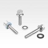 Stainless steel hexagon head bolts with collar and seal and shim washer for Hygienic USIT® set