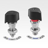 Indexing plungers, steel with plastic twist knob and tapered indexing pin