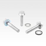 Hex head bolt, stainless steel, with low head 
and seal and shim washer for Hygienic USIT® set