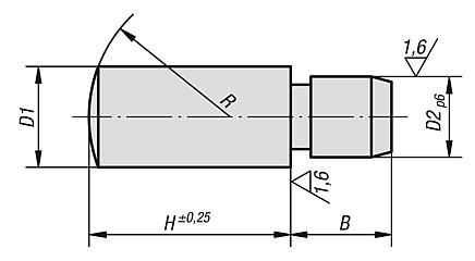 Rest pad black oxidised, hardened and ground steel