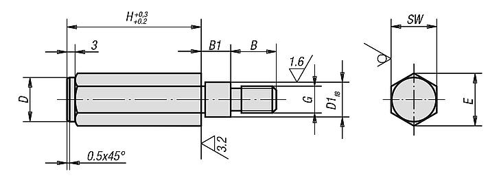 Fixture feet with external thread