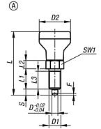 Indexing plungers, steel or stainless steel with status sensor and plastic mushroom grip