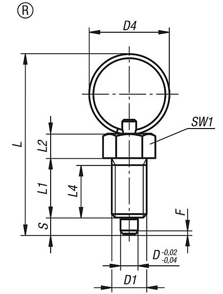 Indexing plungers, steel or stainless steel, with stainless steel pull ring, no locknut