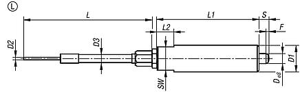 Indexing plungers, stainless steel, for remote control, Bowden cable systems, smooth