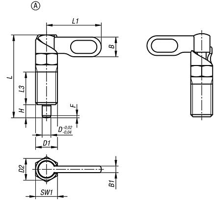 Cam action indexing plunger, stainless steel, with stop, Form A