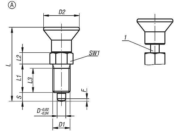 Indexing plungers with locked mark, Form A