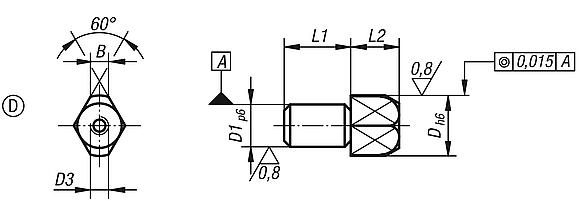 Locating pins, removable, Form D