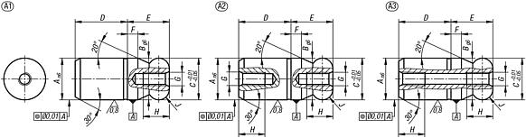 定位销，带球头，A 型