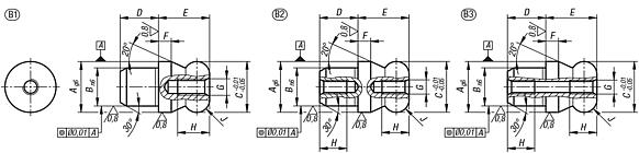 定位销，带球头，B 型