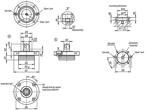 Locating cylinders pneumatic