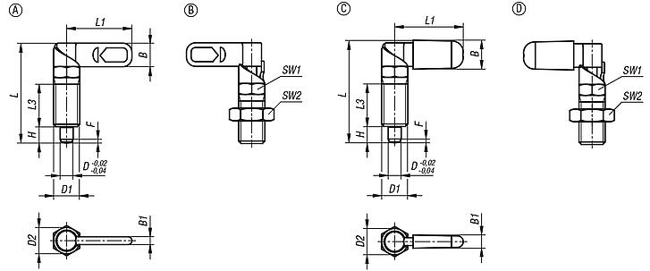 Cam-action indexing plungers with stop