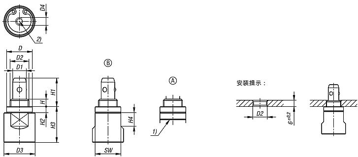 不锈钢定位柱 气动