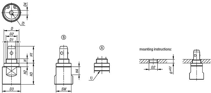 Locating cylinder stainless steel pneumatic