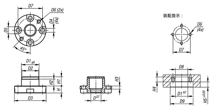 钢制固定衬套，镀镍气动定位柱