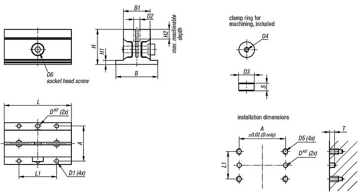 Machinable collets, square