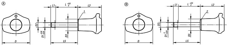 带塑料把手和金属或塑料凸缘的快锁插销