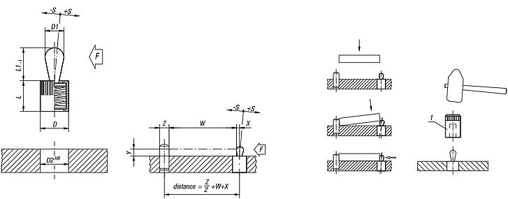 Lateral spring plungers with aluminium sleeve and plastic or steel thrust pin - inch