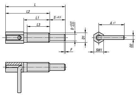 带拉力钩的钢制锁紧柱塞 - inch