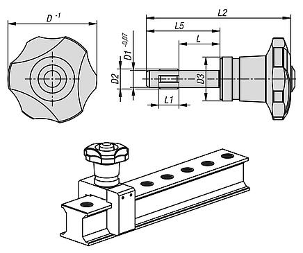 Thread locking pin steel or stainless steel