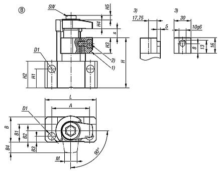 Floating clamp, steel Form B