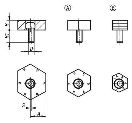 Fixture clamps unequal hexagon