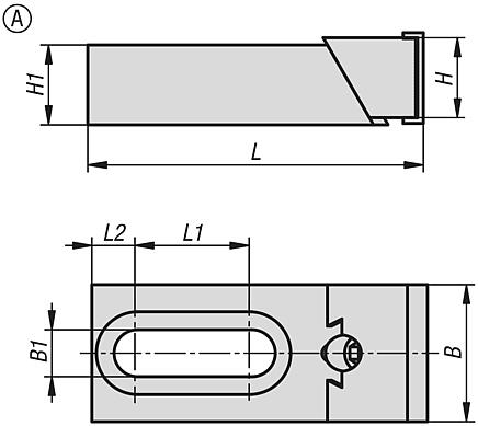 Toe clamp, adjustable, Form A - inch