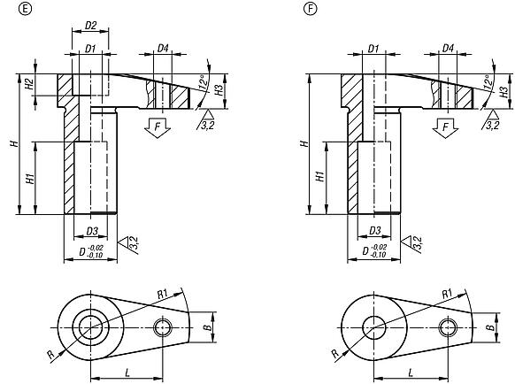Hook clamp with long clamping claw and tapped hole