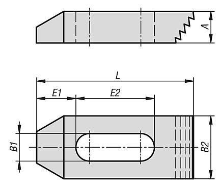 Clamp straps with stepped-heel - inch