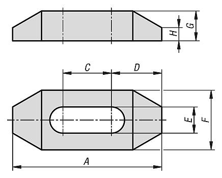 Clamp strap, steel - inch
