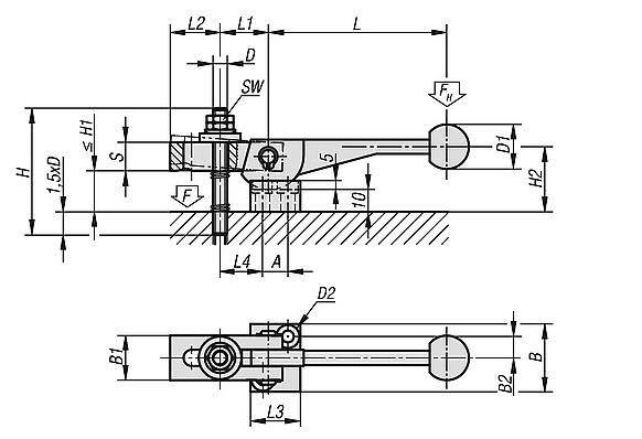 Cam clamps with end lock