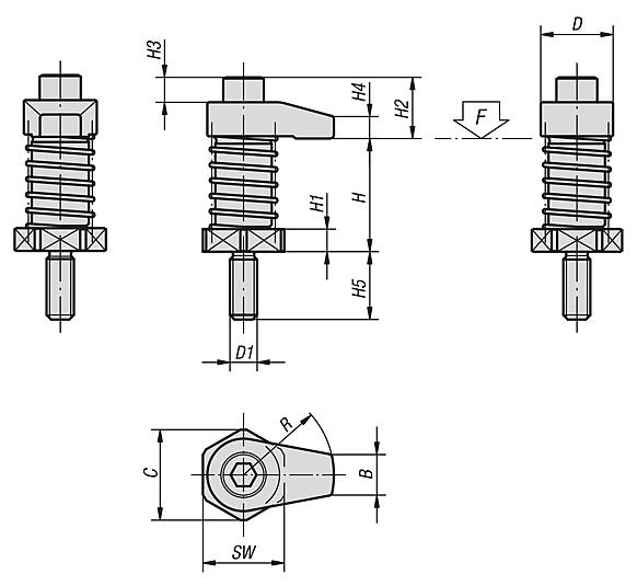 Hook clamps with collar
