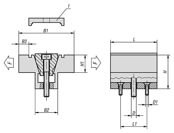 带铝质外层及有加工余量的楔形夹具
