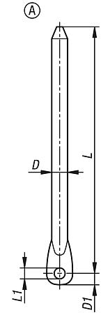 用于 A 型摇杆的钢制圆杆