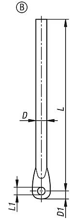 用于 B 型摇杆的钢制圆杆