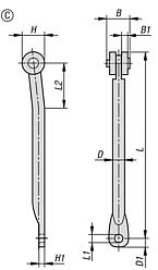 用于 C 型摇杆的钢制圆杆