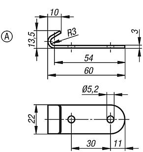 Catch plates Form A, for latches with draw bail