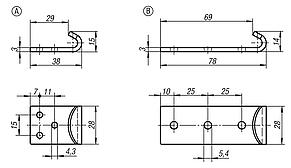 可调拉扣，适用于带三角拉环的搭扣，承载力可达 6500 N