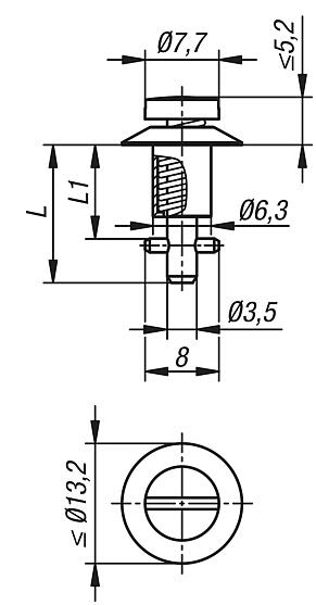 Quarter turn latches, with slot head