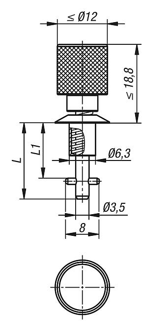 Quarter turn latches, with knurled head