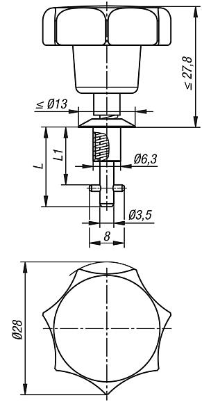 Quarter turn latches, with star grip