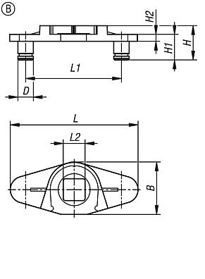 钢、不锈钢或锌制连杆适配器，B 型
