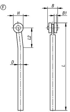 用于 F 型摇杆的钢制圆杆