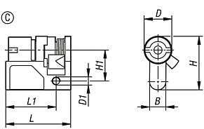 用于 C 型摇杆的型材半圆柱锁芯